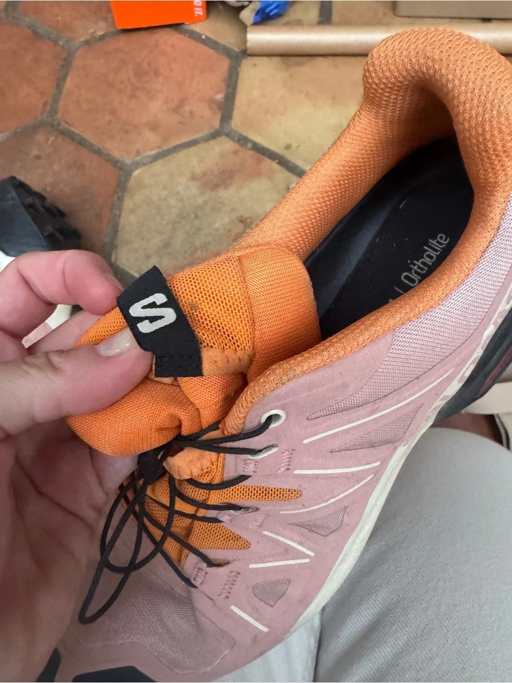 Salomon Pink and Orange Trail Running Shoes - Women's